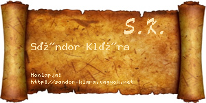 Sándor Klára névjegykártya
