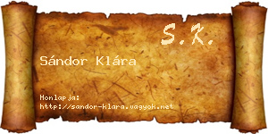 Sándor Klára névjegykártya