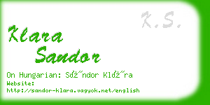 klara sandor business card